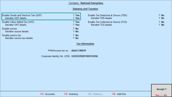 activate gst screen